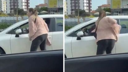 Trafikte kadın kavgası!